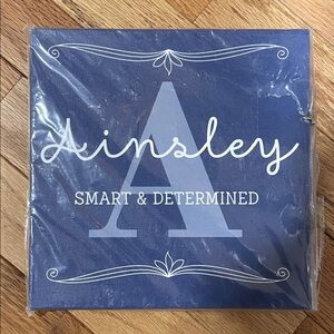 Canvas Wall plaque from personalized mall “AINSLEY smart and determined” NEW